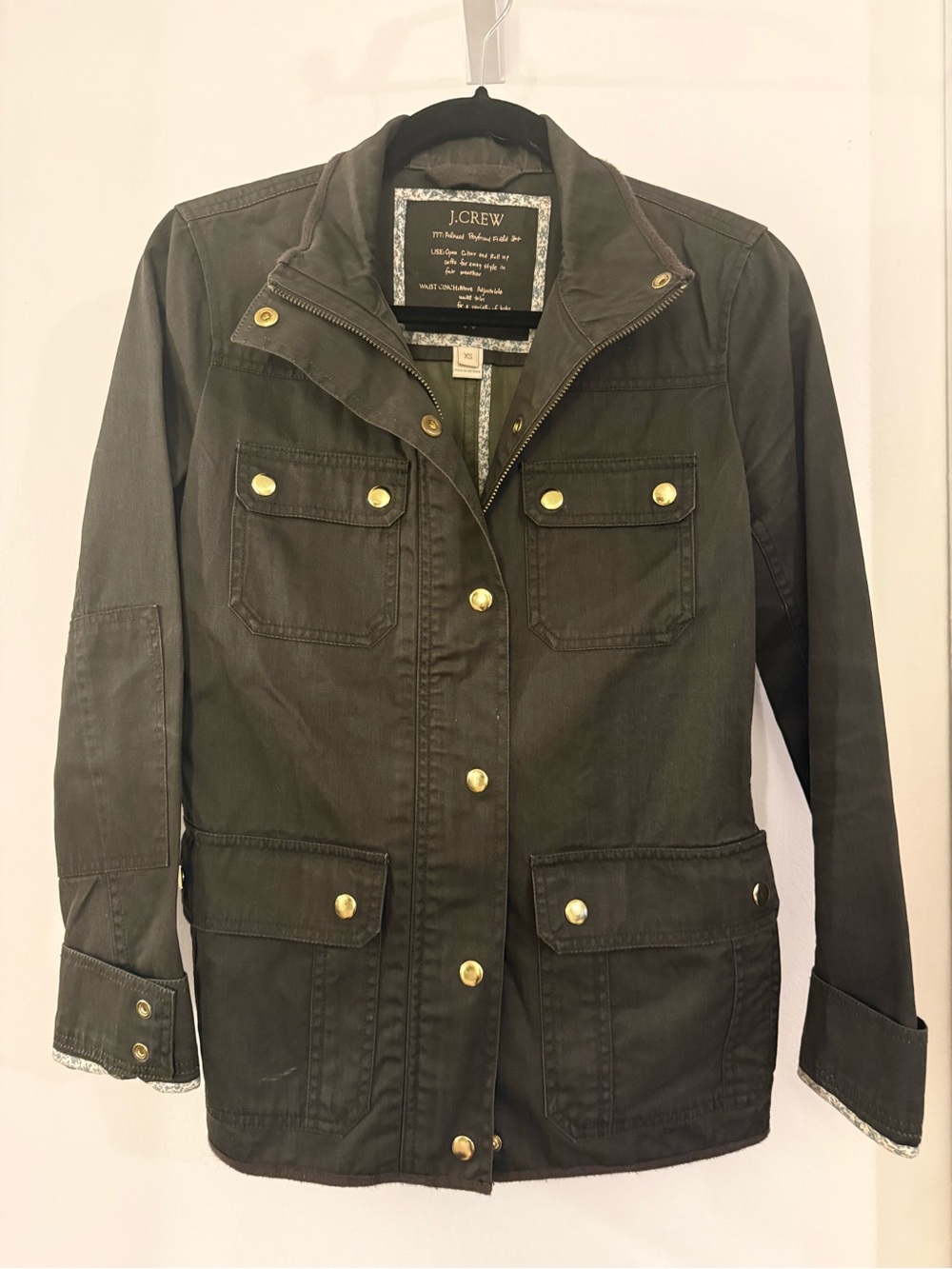 J.Crew Relaxed Boyfriend Field Jacket XS Olive Green Utility Military